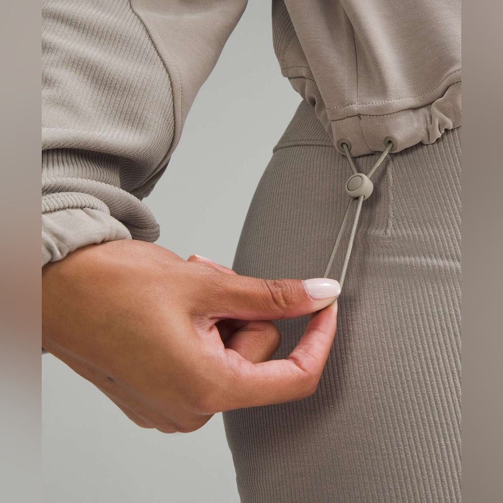 Lululemon•Brushed Softstreme Ribbed Half Zip•Riverstone Taupe•FLAWLESS• 10 - Picture 6 of 16